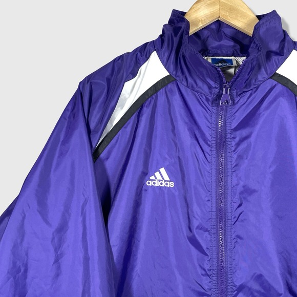 Adidas Windbreaker Jacket Mens Medium Purple Sporty Track Retro Sporty - Picture 2 of 8